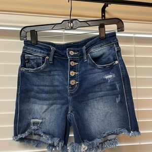 KanCan Distressed MidLength Shorts; size small